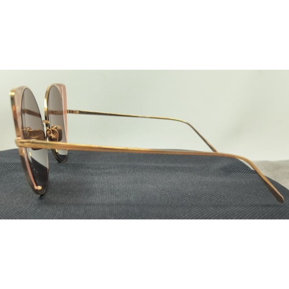 Linda‎ Farrow LFL854/6 Rose Gold Plated Cat Eye Titanium Frame Sunglasses NEW - Picture 4 of 14
